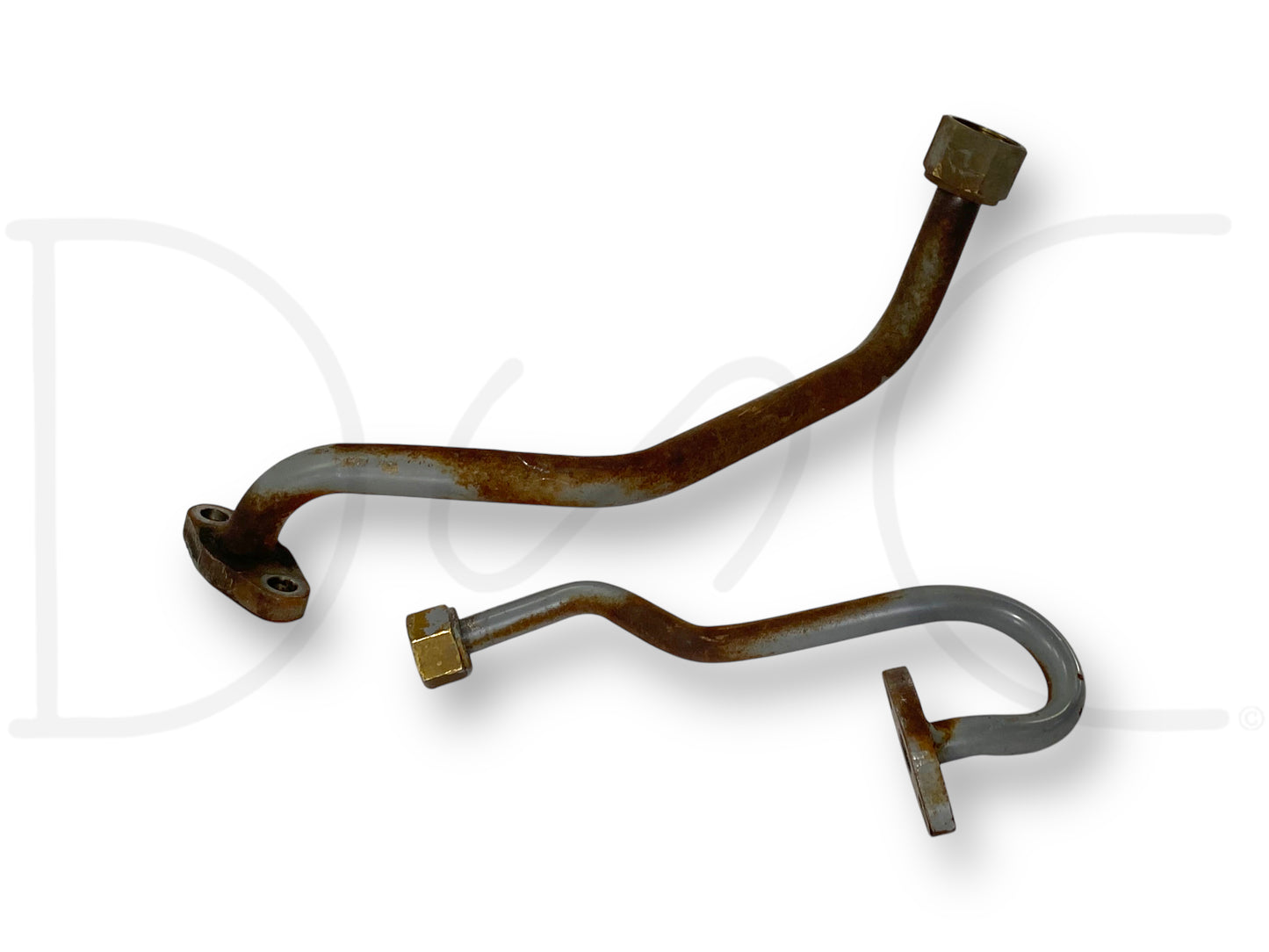 88-90 Ford F600 F700 6.6 6.6L 401 Turbo Oil Supply & Drain Line Tube Set OEM