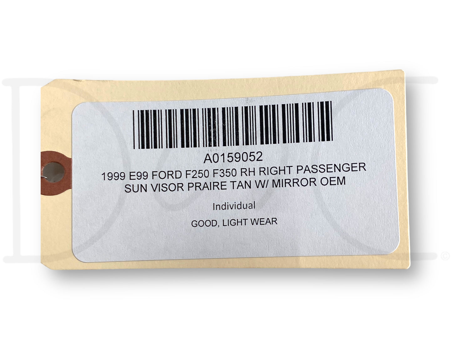 1999 E99 Ford F250 F350 RH Right Passenger Sun Visor Prairie Tan W/ Mirror OEM