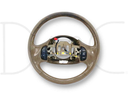 1999 E99 Ford F250 F350 Steering Wheel W/ Cruise Buttons Dark Praire Tan Leather