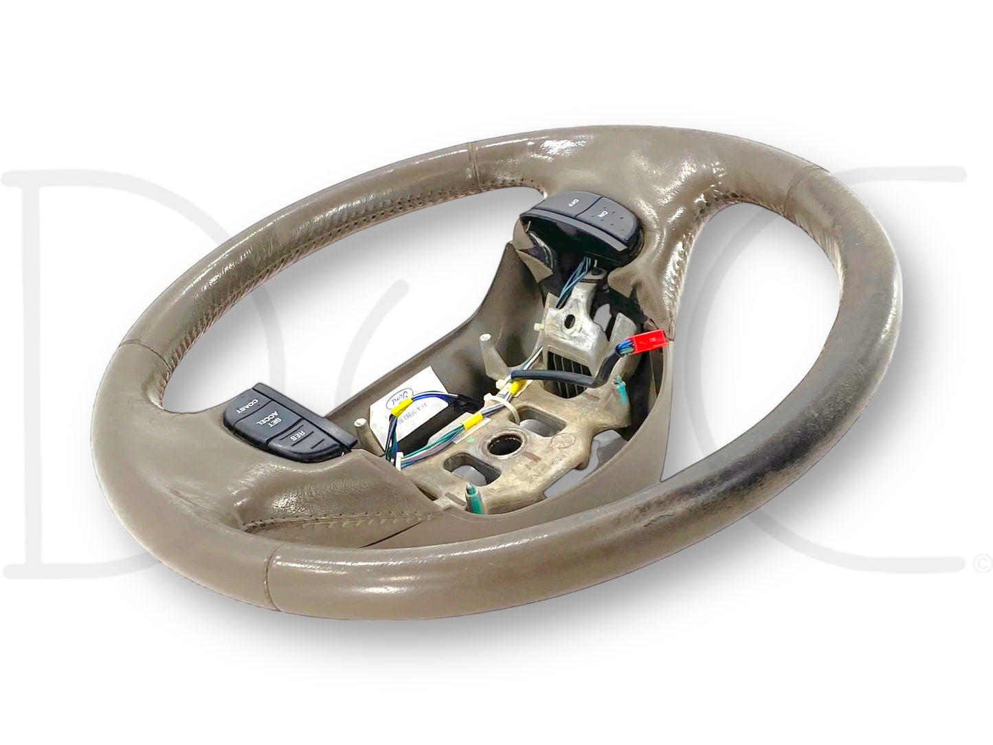 1999 E99 Ford F250 F350 Steering Wheel W/ Cruise Buttons Dark Praire Tan Leather