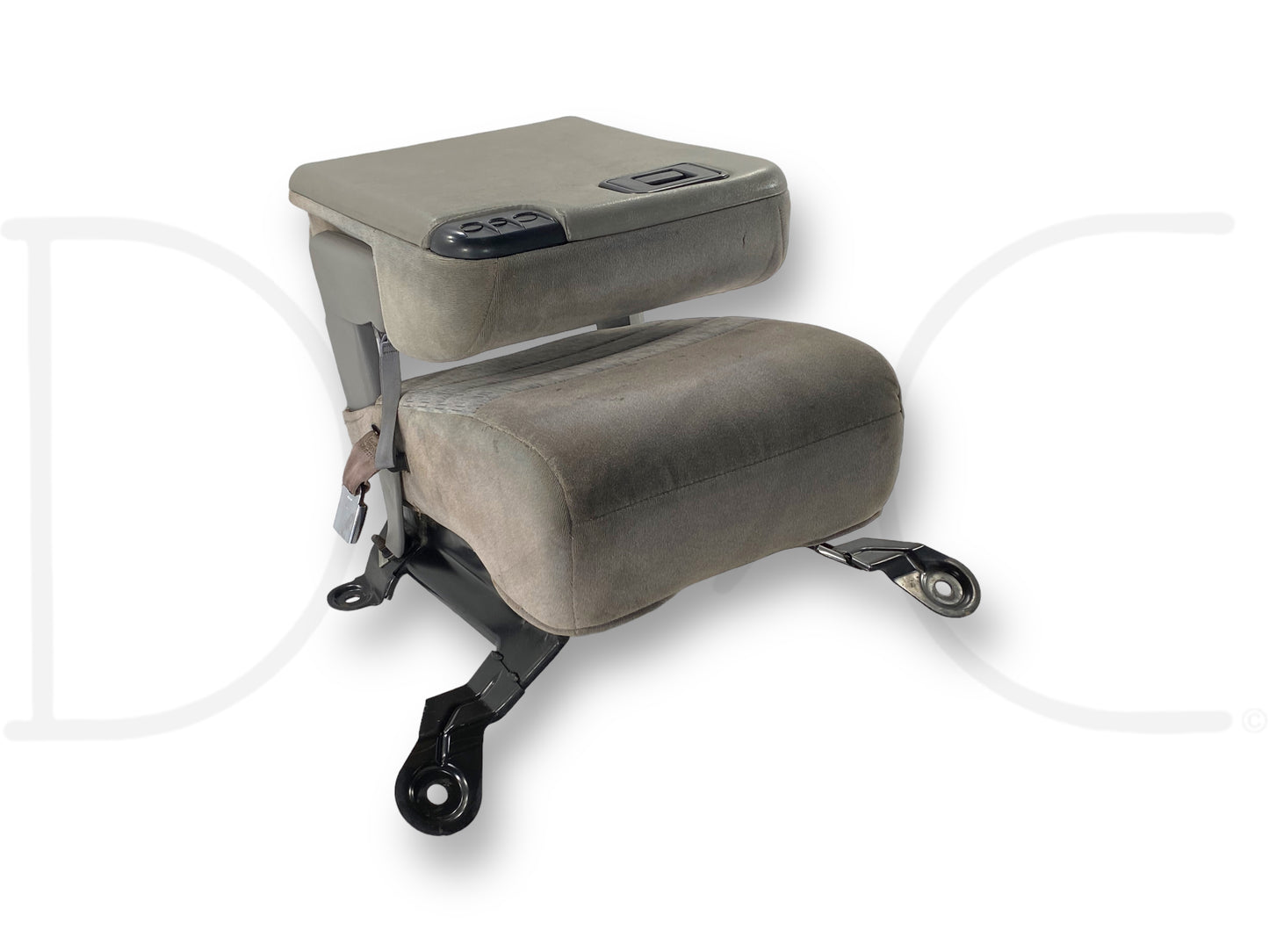 99-00 Ford F250 F350 Super Duty Front Center Console Jump Seat Gray Cloth