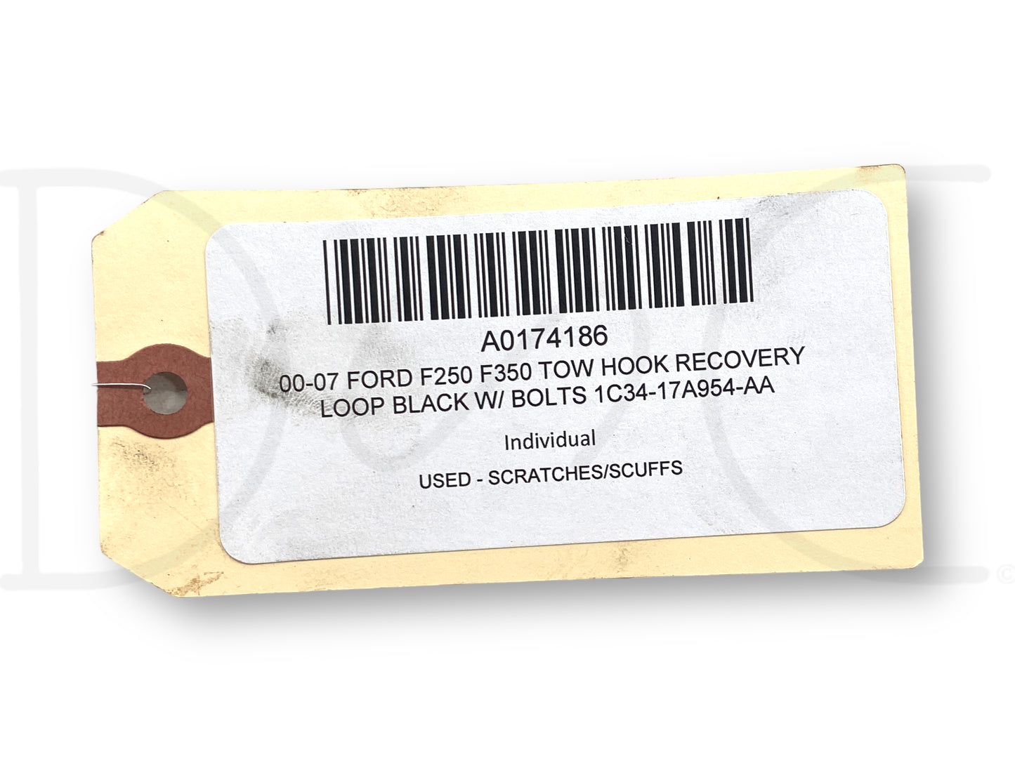 00-07 Ford F250 F350 Tow Hook Recovery Loop Black W/ Bolts 1C34-17A954-Aa