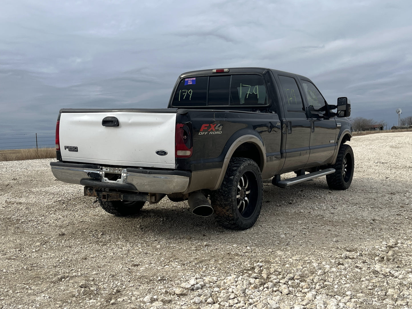99-07 Ford F250 F350 Rear LH Left Driver Crew Cab Door Black / Tan