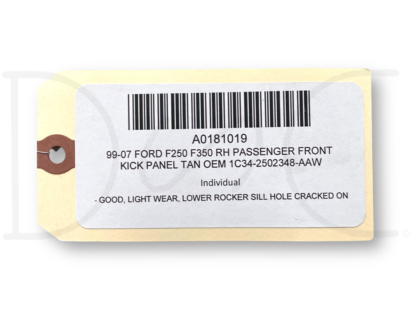 99-07 Ford F250 F350 RH Passenger Front Kick Panel Tan OEM 1C34-2502348-Aaw