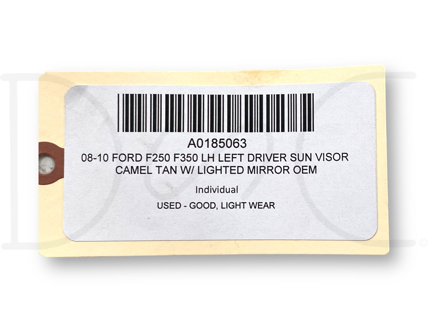 08-10 Ford F250 F350 LH Left Driver Sun Visor Camel Tan W/ Lighted Mirror OEM