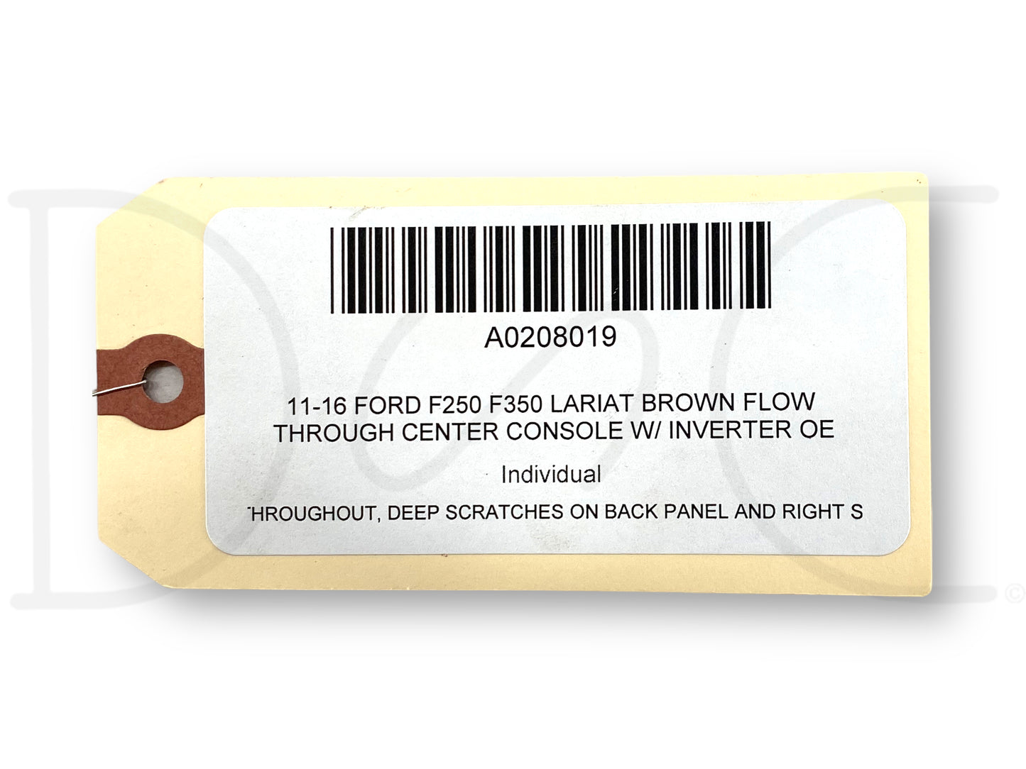 11-16 Ford F250 F350 Lariat Brown Flow Through Center Console W/ Inverter OE