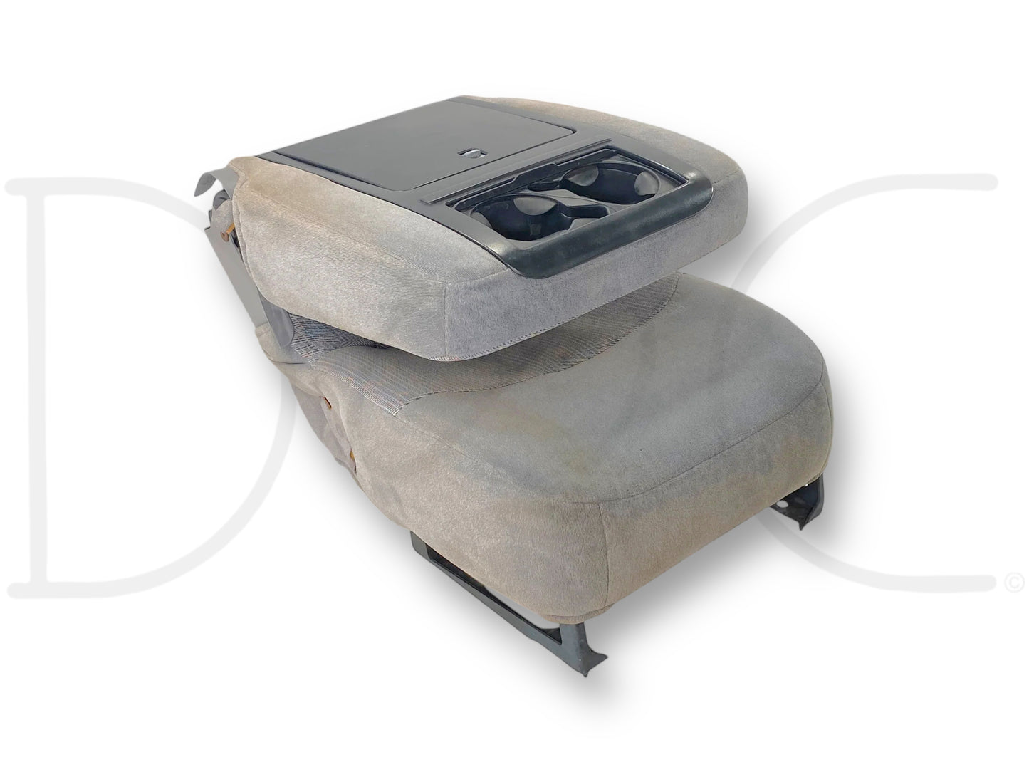 92-97 Ford F250 F350 Front Center Console Jump Seat Gray OEM