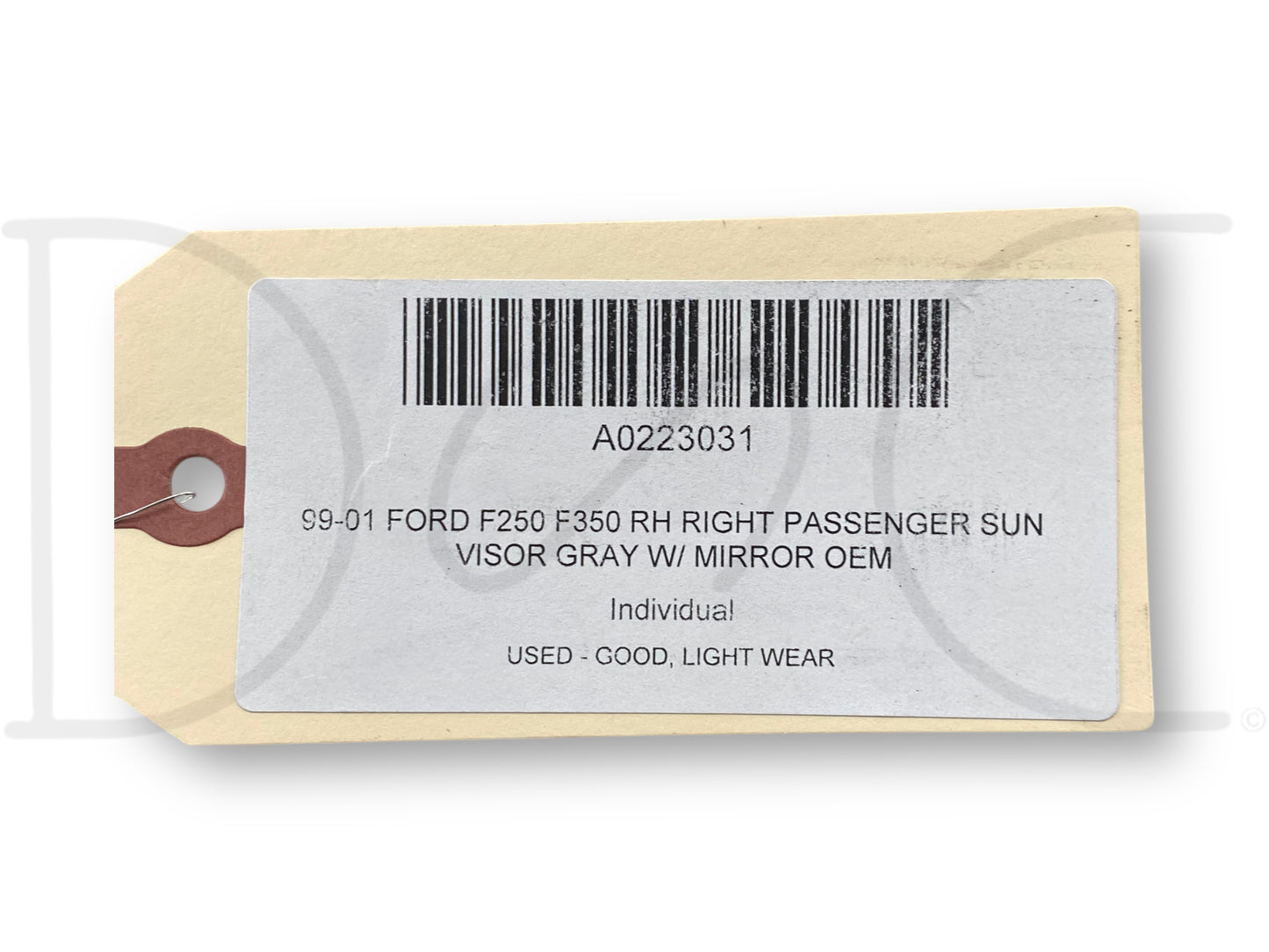 99-01 Ford F250 F350 RH Right Passenger Sun Visor Gray W/ Mirror OEM