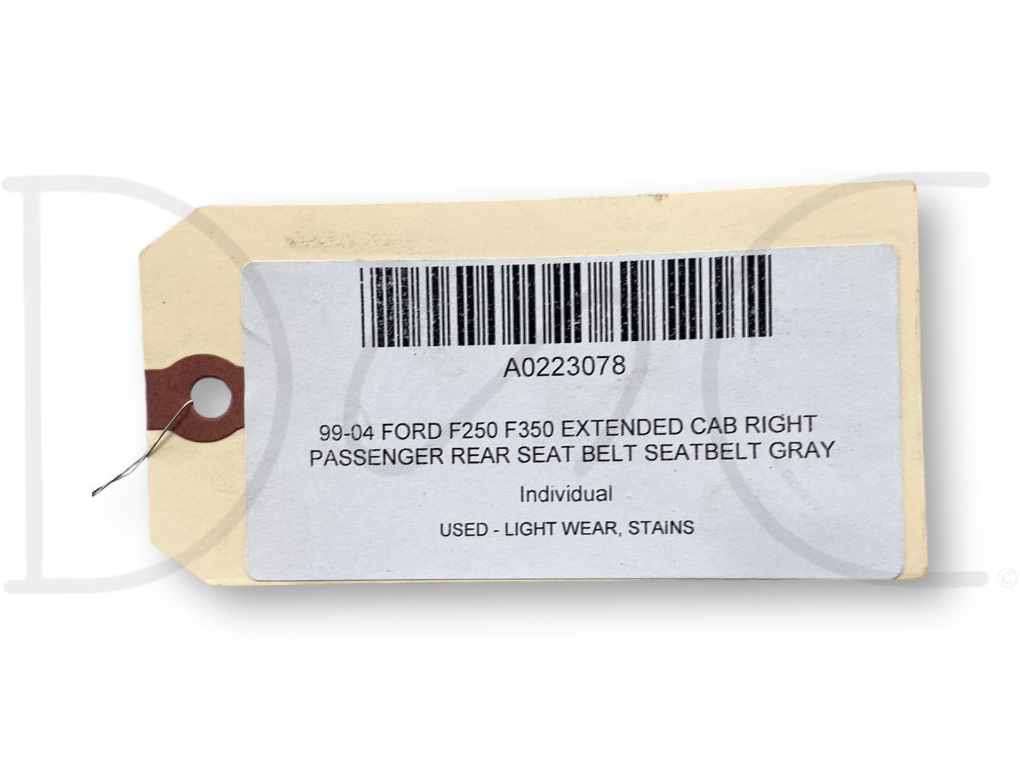 99-04 Ford F250 F350 Extended Cab Right Passenger Rear Seat Belt Seatbelt Gray