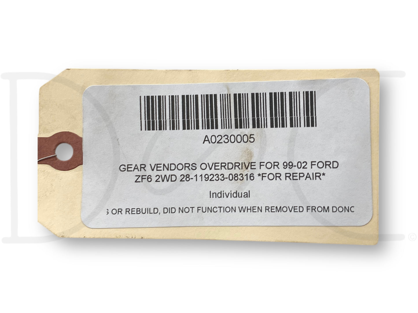 Gear Vendors Overdrive For 99-02 Ford ZF6 2WD 28-119233-08316 *For Repair*