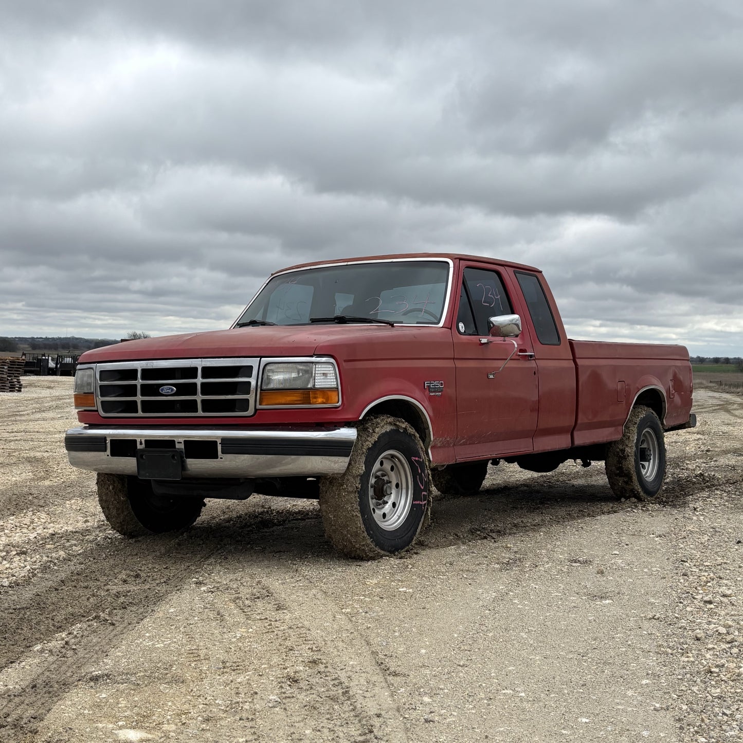 92-97 Ford F250 F350 Hood E4 Red