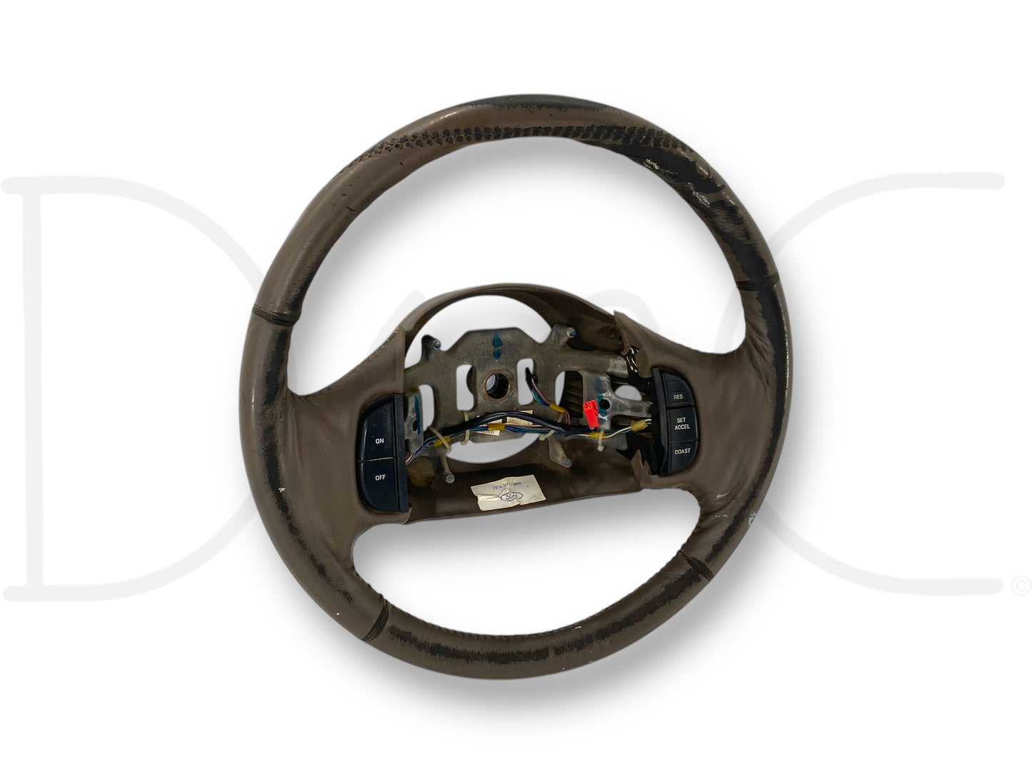 99-02 Ford F250 F350 Steering Wheel W/ Cruise Tan Leather F81A-3F563-Bbw *Blem*
