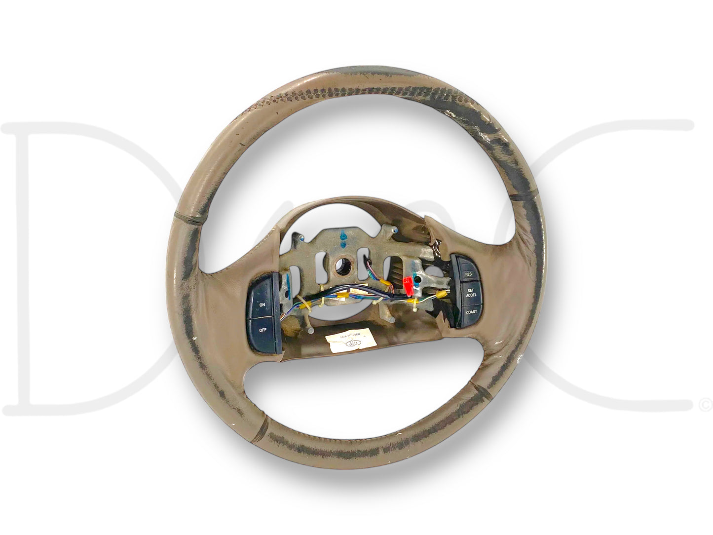 99-02 Ford F250 F350 Steering Wheel W/ Cruise Tan Leather F81A-3F563-Bbw *Blem*