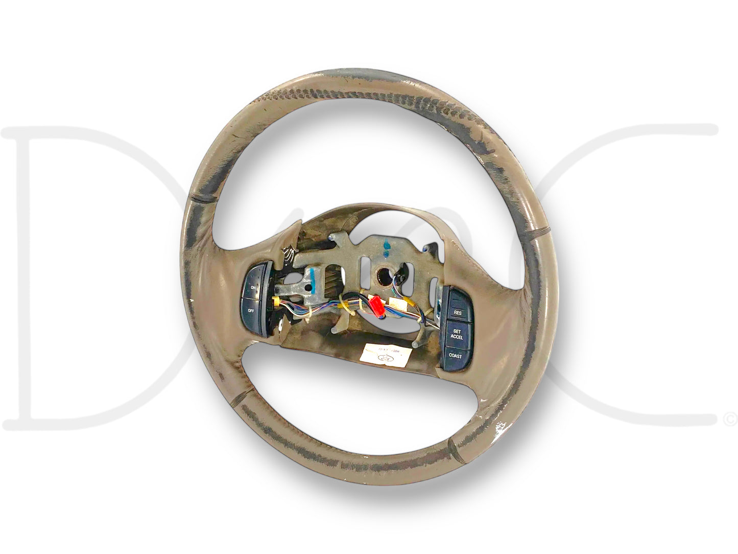 99-02 Ford F250 F350 Steering Wheel W/ Cruise Tan Leather F81A-3F563-Bbw *Blem*