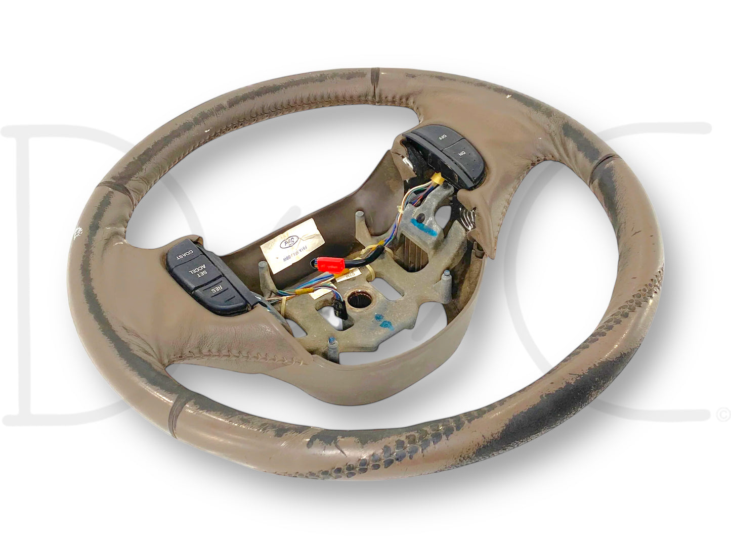 99-02 Ford F250 F350 Steering Wheel W/ Cruise Tan Leather F81A-3F563-Bbw *Blem*