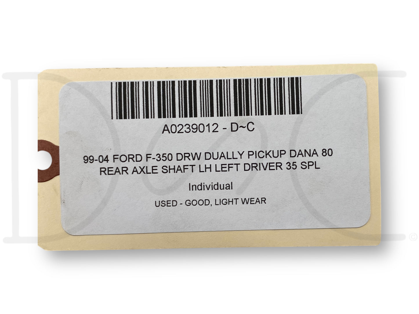 99-04 Ford F-350 DRW Dually Pickup DANA 80 Rear Axle Shaft LH Left Driver 35 Spl