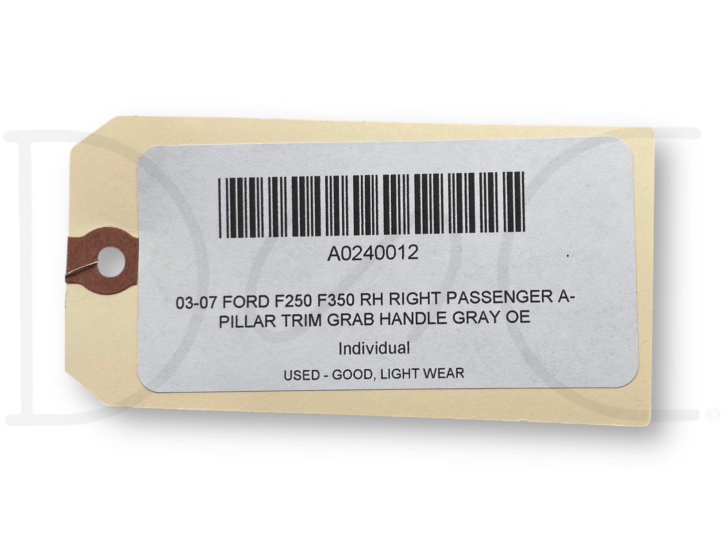 03-07 Ford F250 F350 RH Right Passenger A-Pillar Trim Grab Handle Gray OE