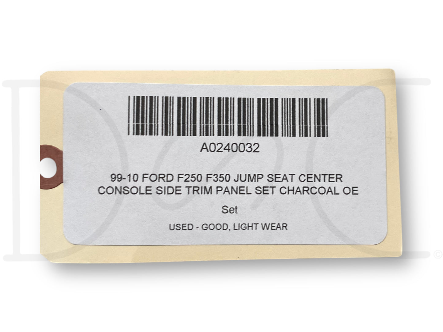 99-10 Ford F250 F350 Jump Seat Center Console Side Trim Panel Set Charcoal OE