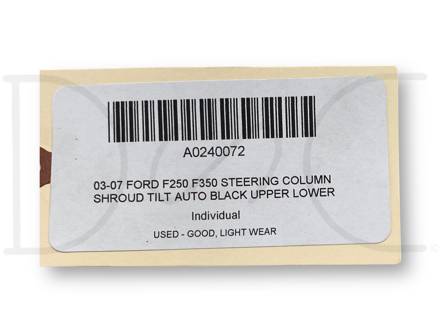 03-07 Ford F250 F350 Steering Column Shroud Tilt Auto Black Upper Lower