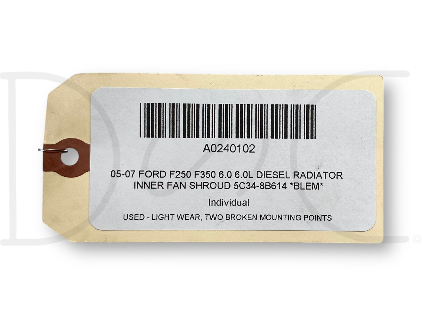 05-07 Ford F250 F350 6.0 6.0L Diesel Radiator Inner Fan Shroud 5C34-8B614 *Blem*