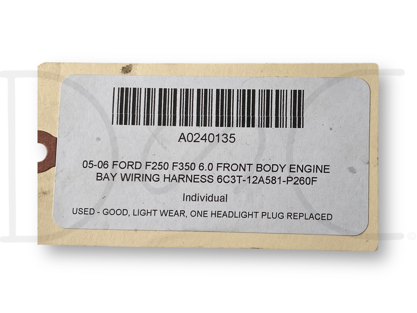 05-06 Ford F250 F350 6.0 Front Body Engine Bay Wiring Harness 6C3T-12A581-P260F