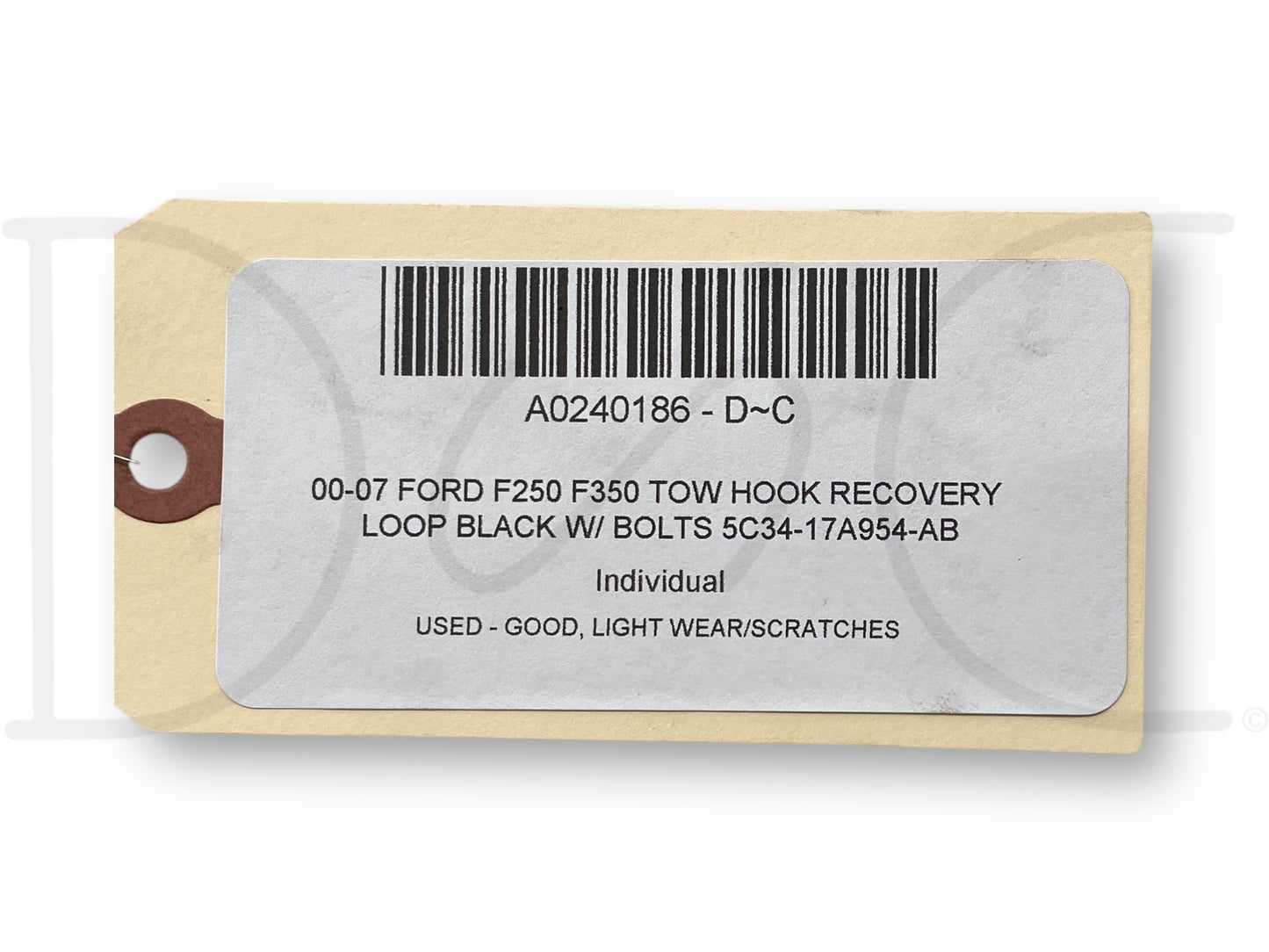 00-07 Ford F250 F350 Tow Hook Recovery Loop Black W/ Bolts 5C34-17A954-AB