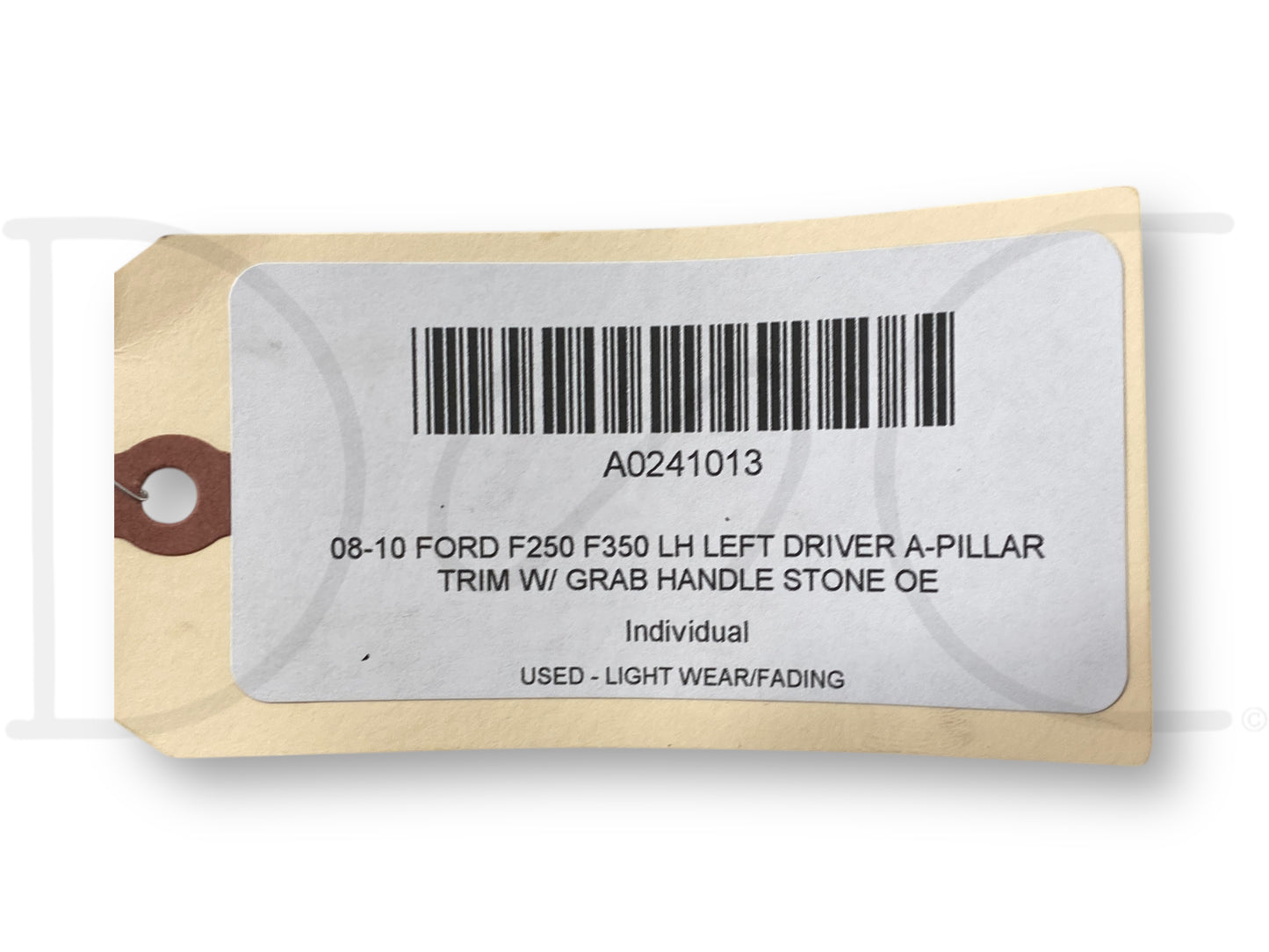 08-10 Ford F250 F350 LH Left Driver A-Pillar Trim W/ Grab Handle Stone OE