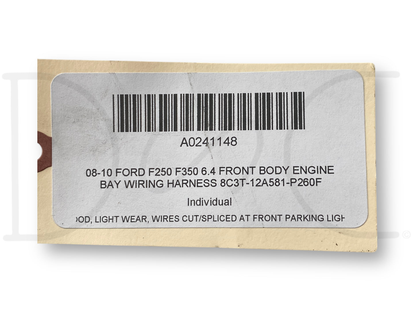 08-10 Ford F250 F350 6.4 Front Body Engine Bay Wiring Harness 8C3T-12A581-P260F