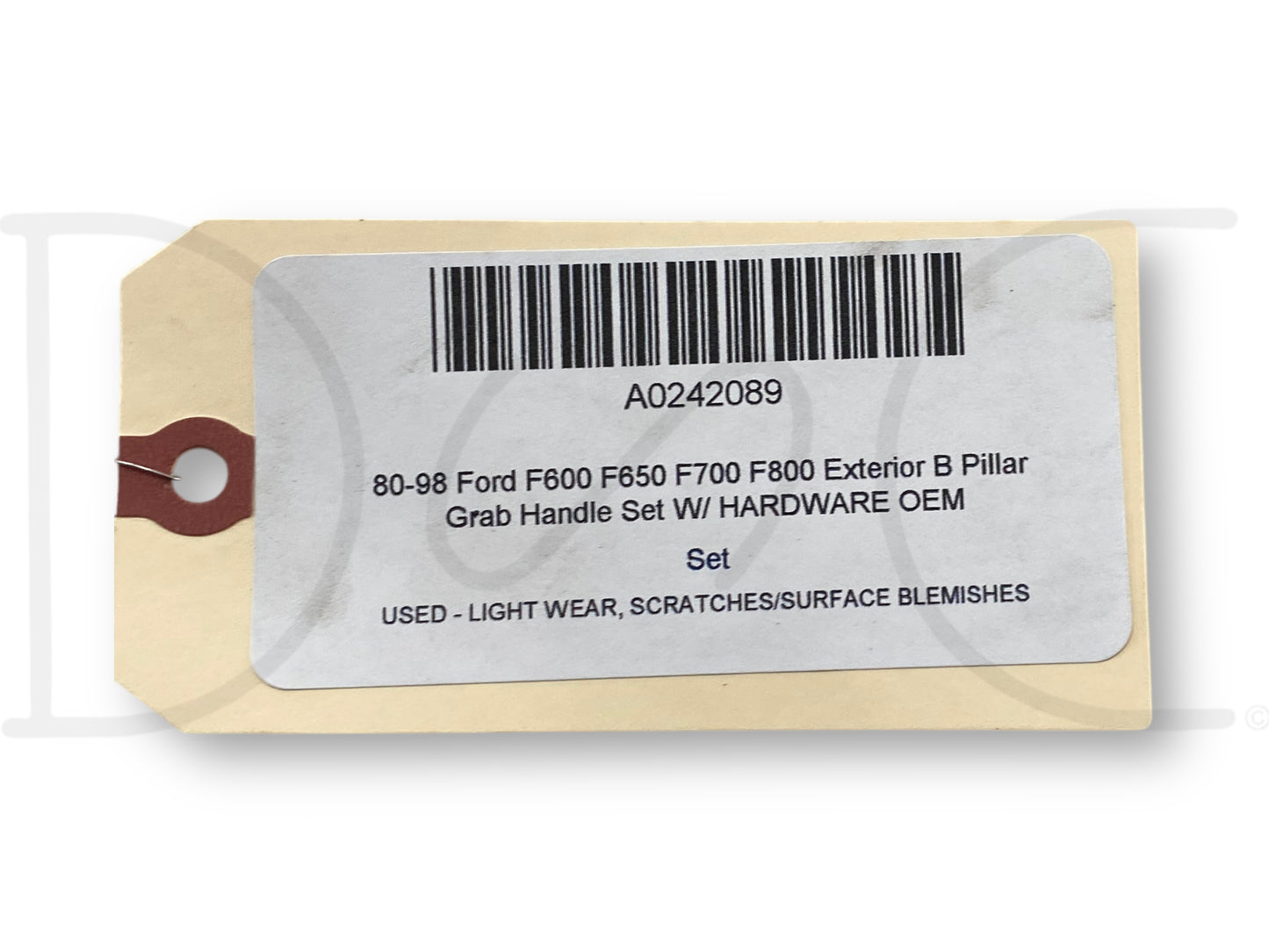 80-98 Ford F600 F650 F700 F800 Exterior B Pillar Grab Handle Set W/ Hardware OEM