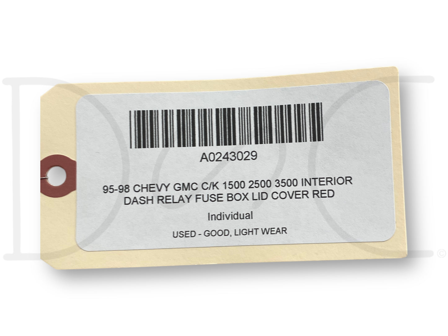95-98 Chevy GMC C/K 1500 2500 3500 Interior Dash Relay Fuse Box Lid Cover Red