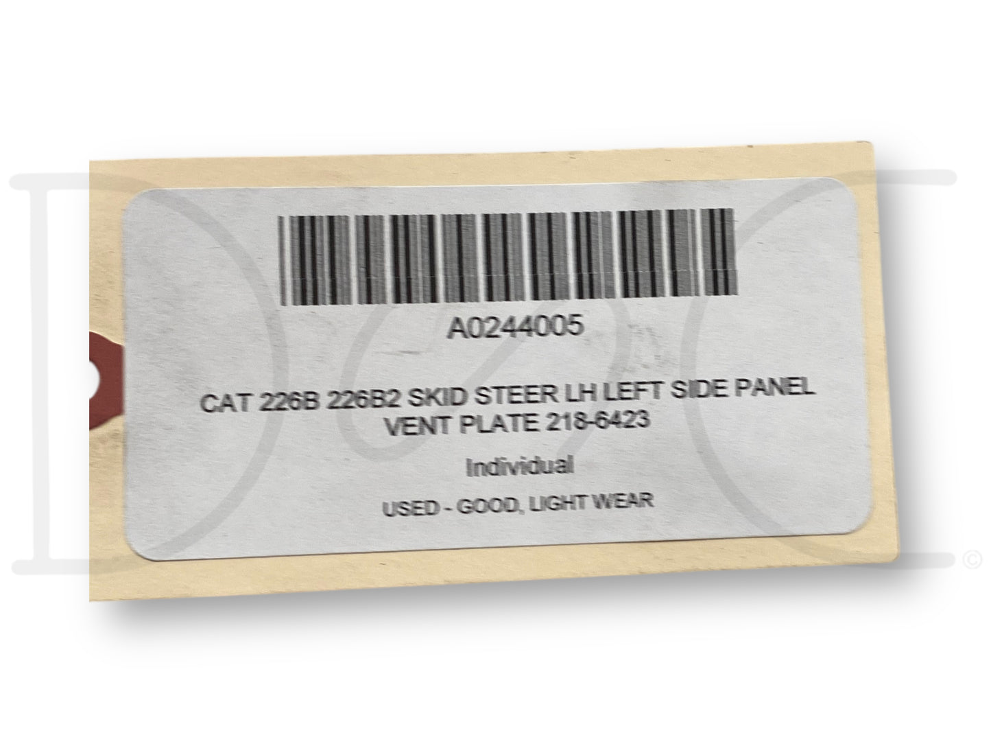 Cat 226B 226B2 Skid Steer LH Left Side Panel Vent Plate 218-6423