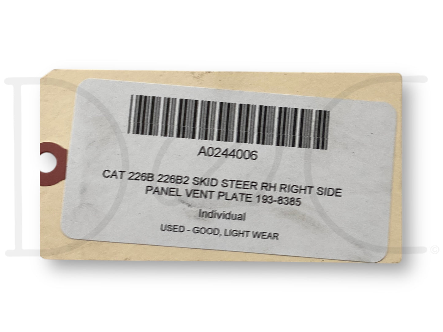 Cat 226B 226B2 Skid Steer RH Right Side Panel Vent Plate 193-8385