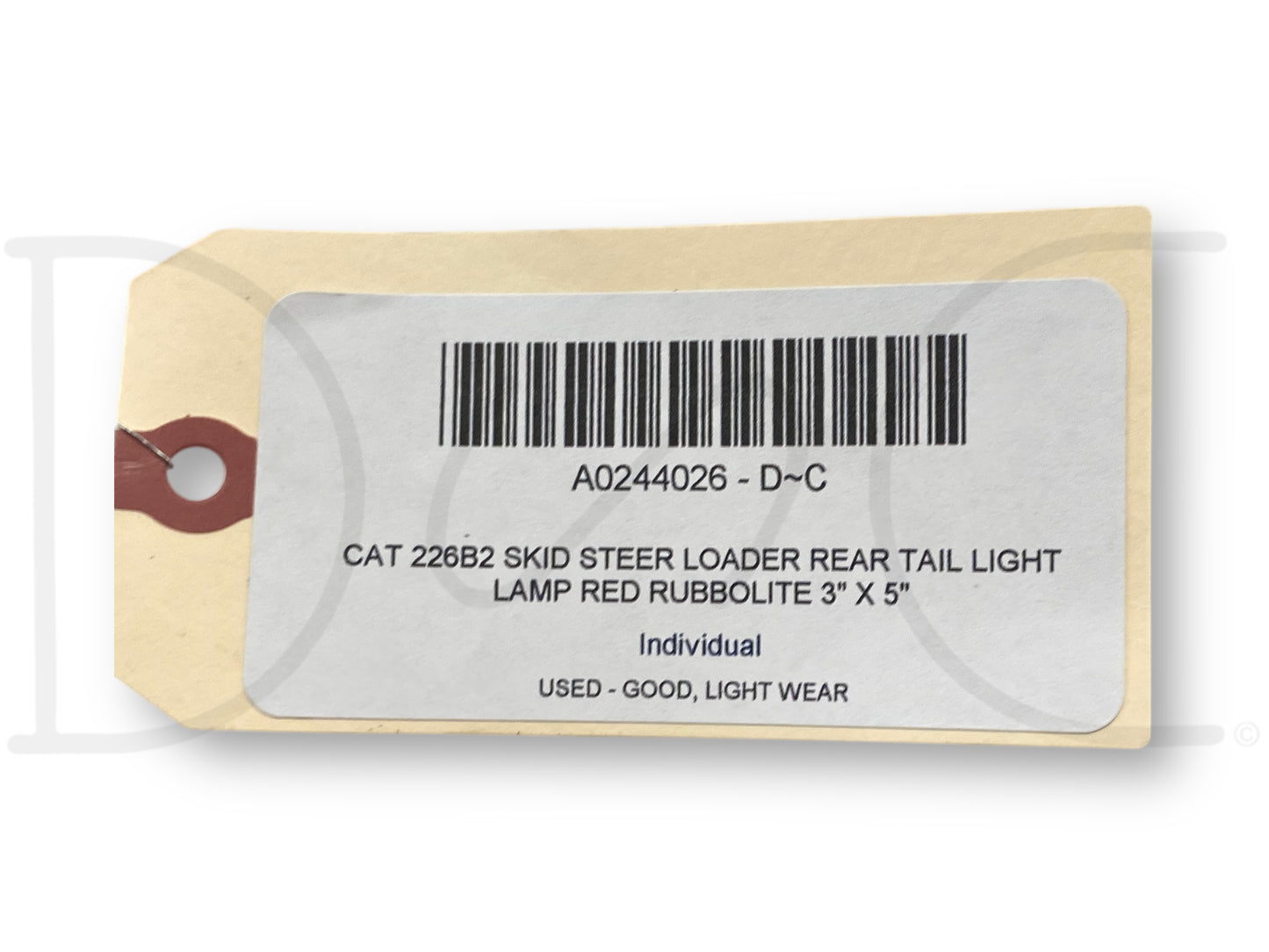 Cat 226B2 Skid Steer Loader Rear Tail Light Lamp Red Rubbolite 3" X 5"