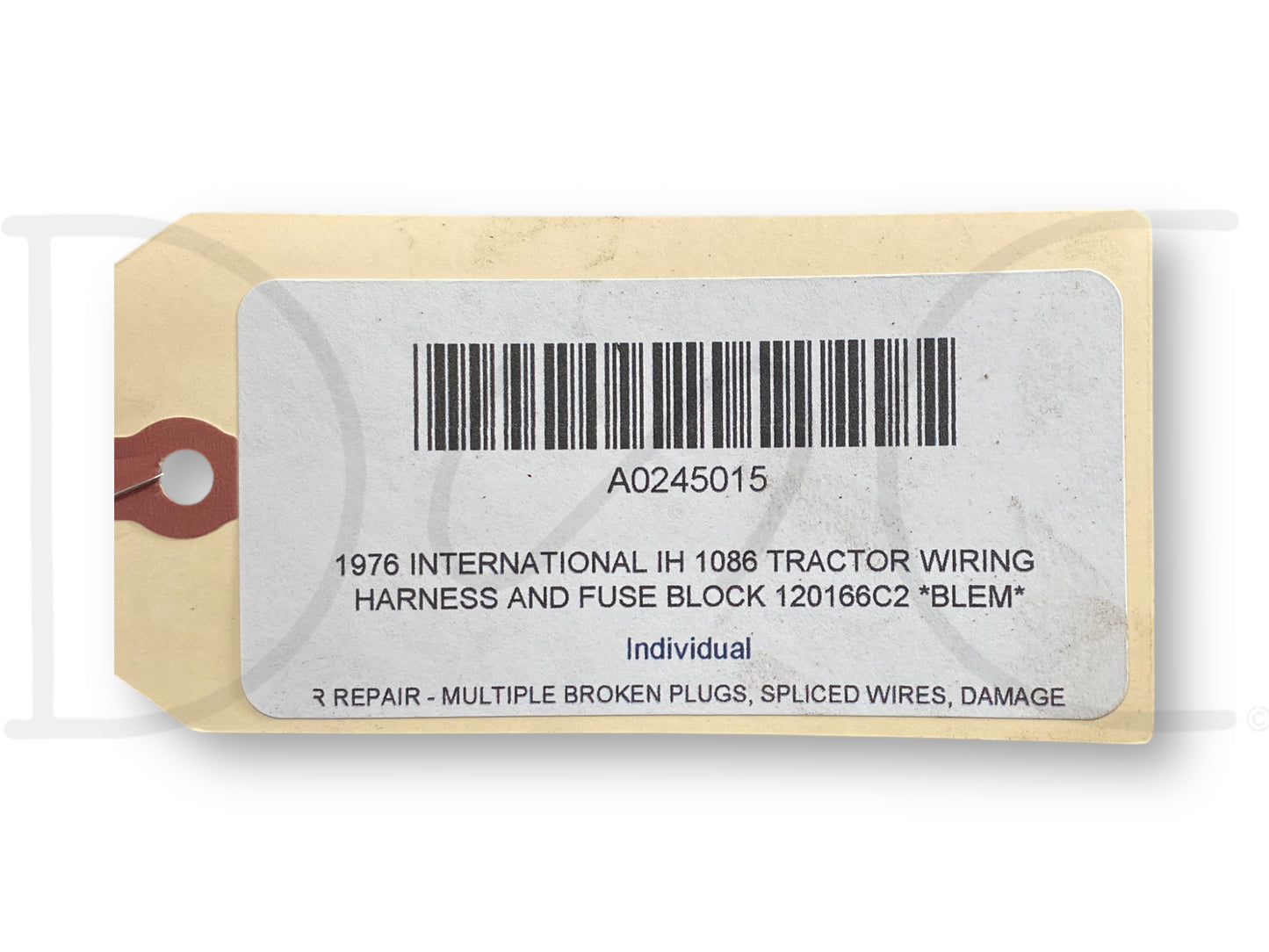 1976 International IH 1086 Tractor Wiring Harness And Fuse Block 120166C2 *Blem*