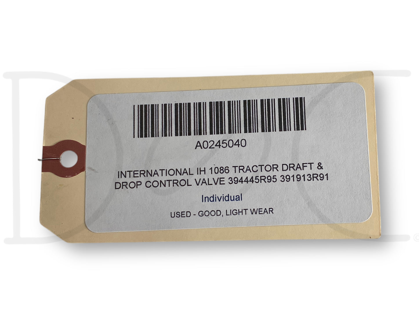 International IH 1086 Tractor Draft & Drop Control Valve 394445R95 391913R91