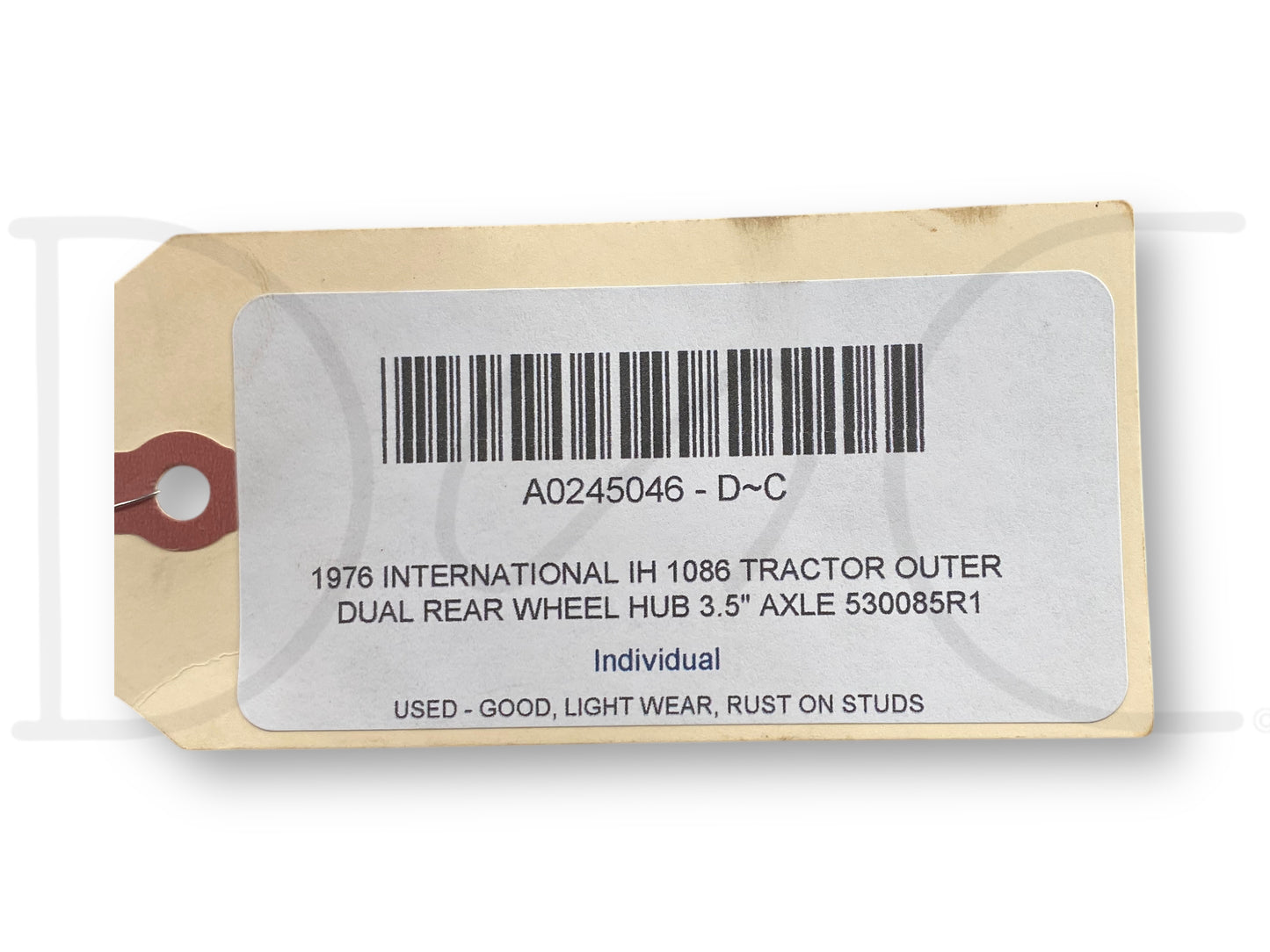 1976 International IH 1086 Tractor Outer Dual Rear Wheel Hub 3.5" Axle 530085R1