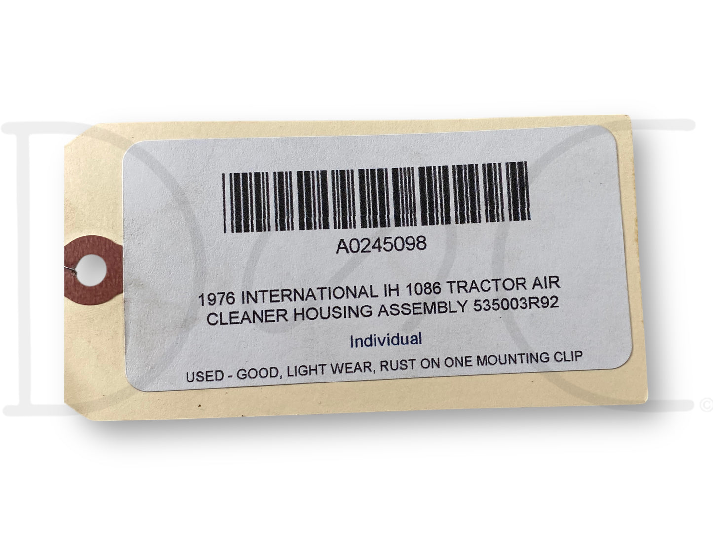 1976 International IH 1086 Tractor Air Cleaner Housing Assembly 535003R92