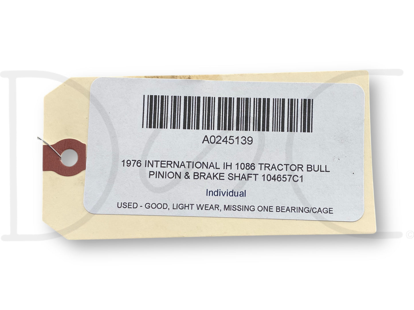1976 International IH 1086 Tractor Bull Pinion & Brake Shaft 104657C1