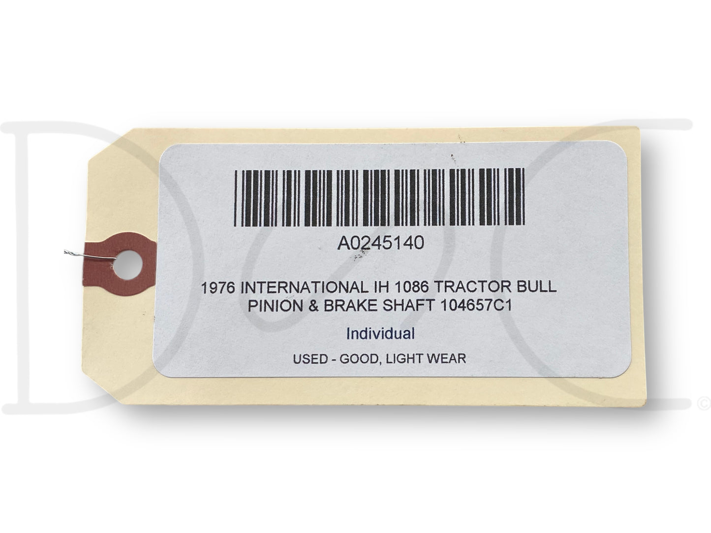 1976 International IH 1086 Tractor Bull Pinion & Brake Shaft 104657C1