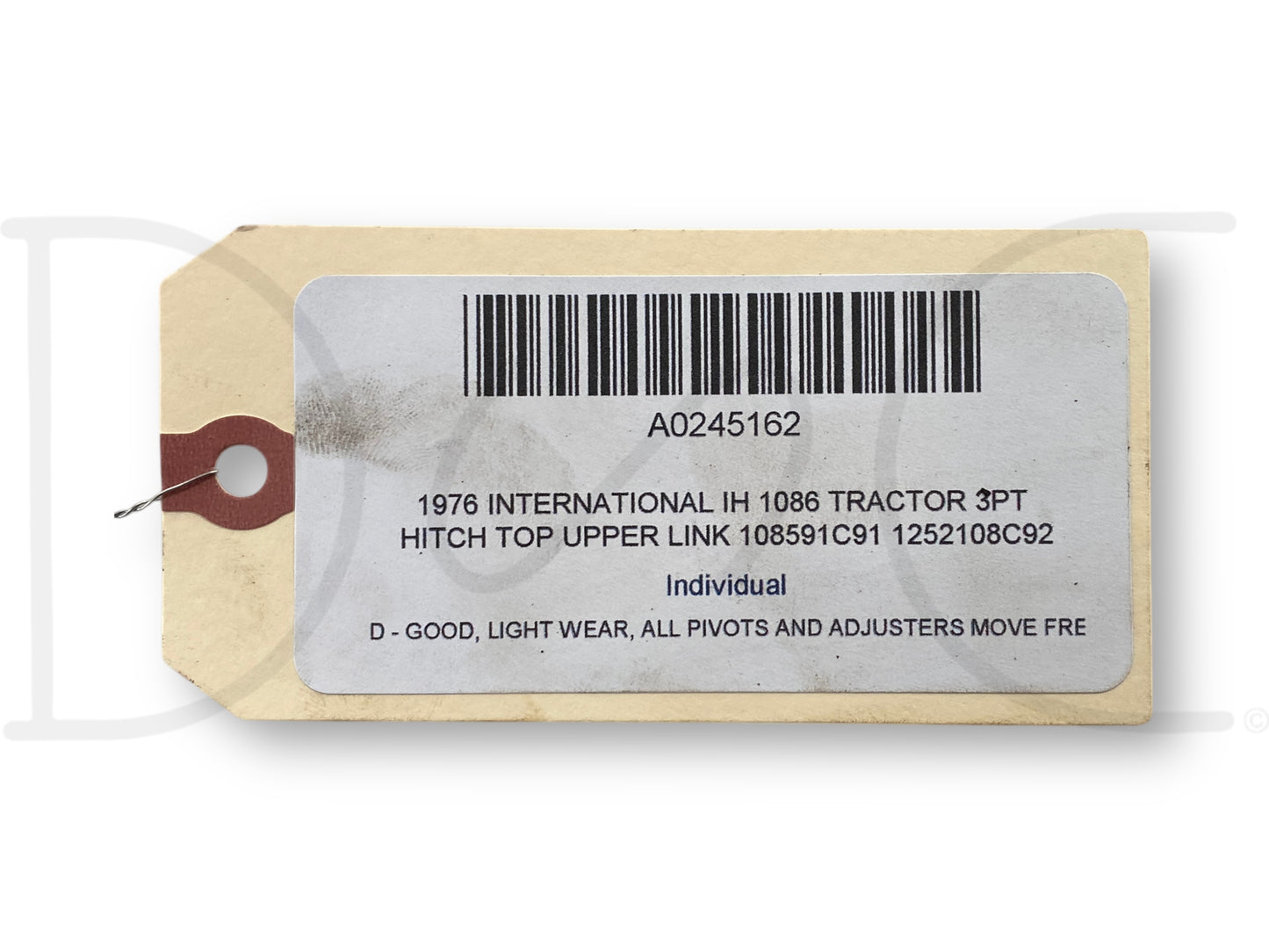 1976 International IH 1086 Tractor 3Pt Hitch Top Upper Link 108591C91 1252108C92