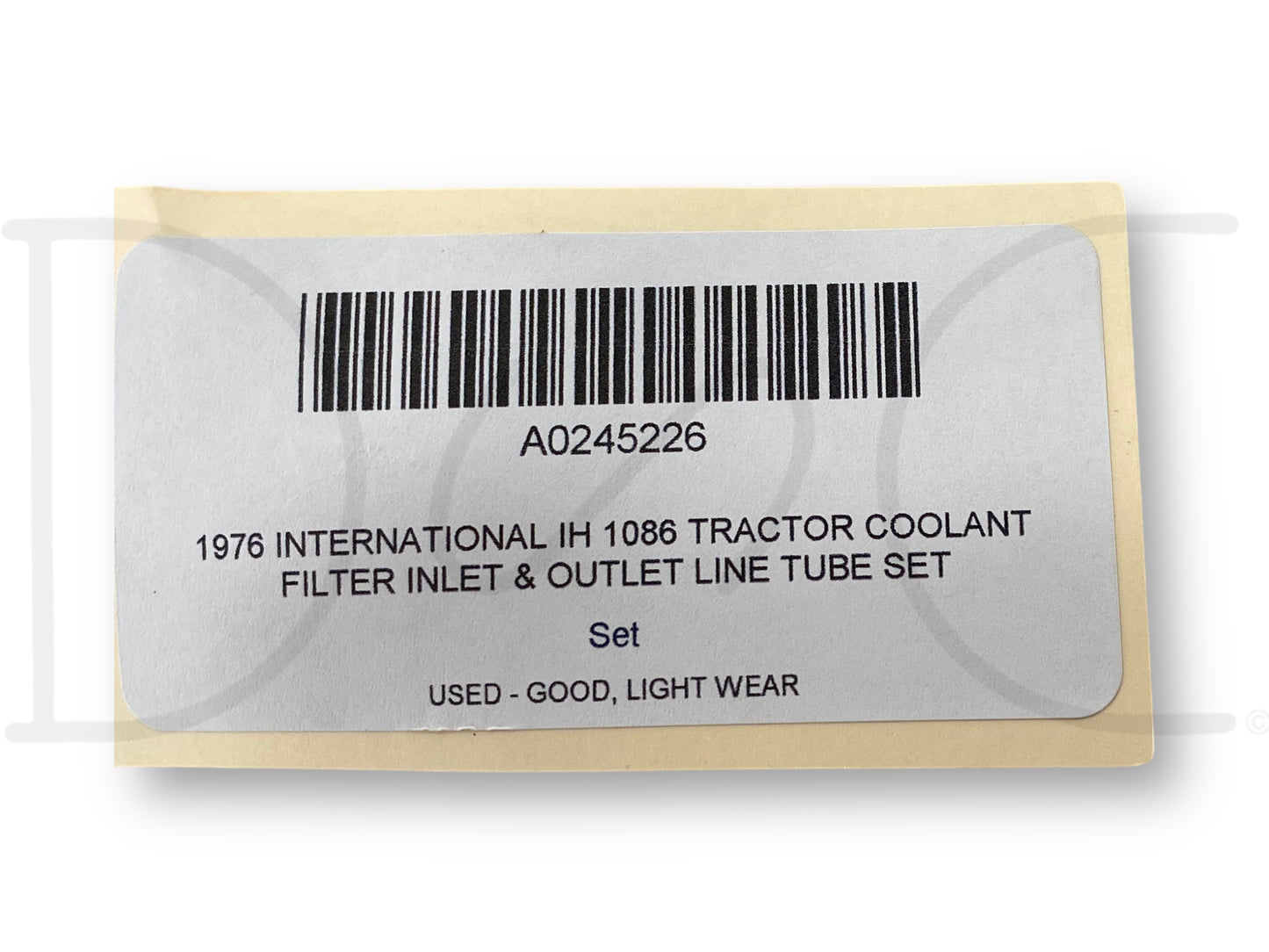 1976 International IH 1086 Tractor Coolant Filter Inlet & Outlet Line Tube Set