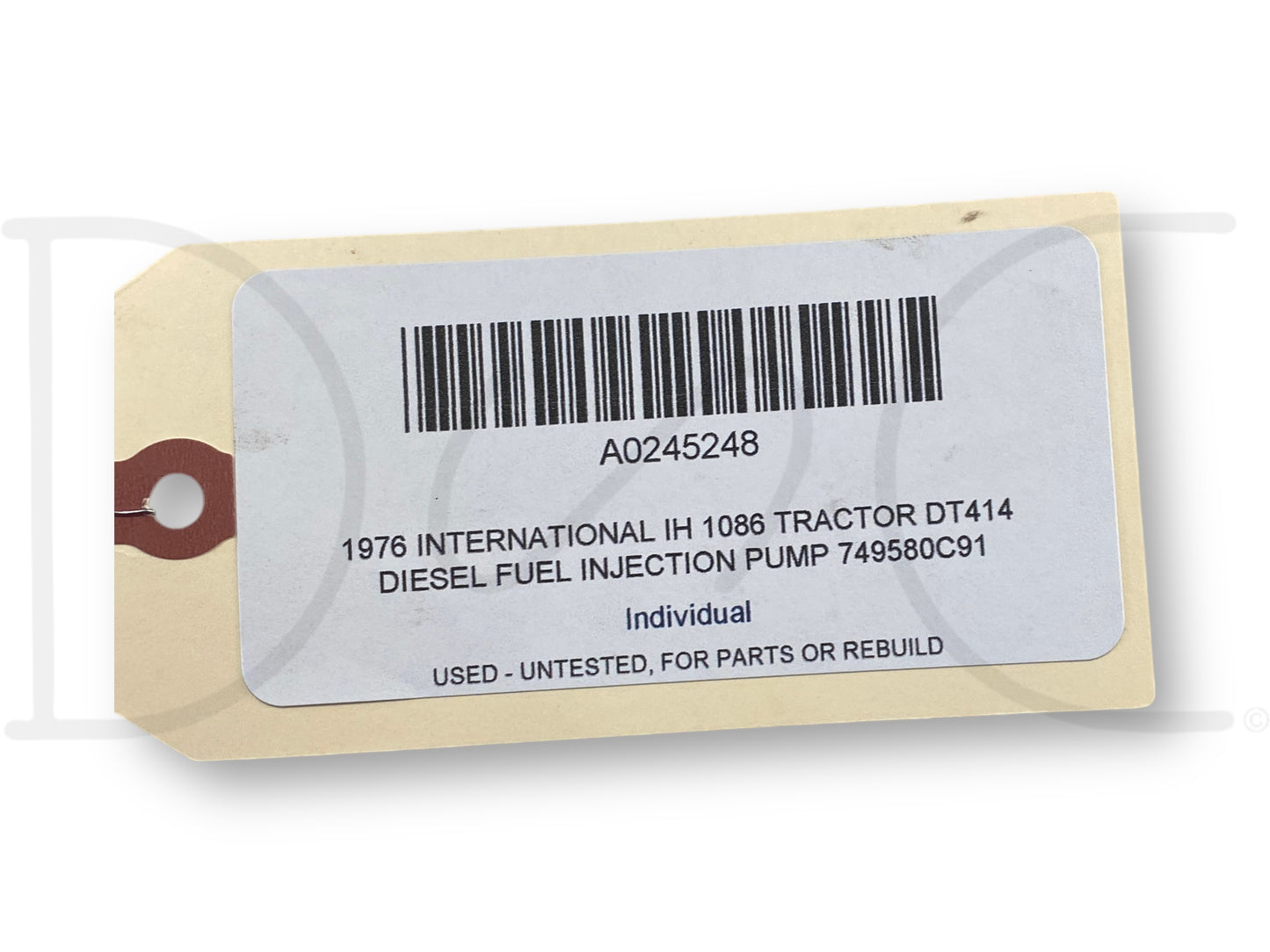 1976 International IH 1086 Tractor Dt414 Diesel Fuel Injection Pump 749580C91