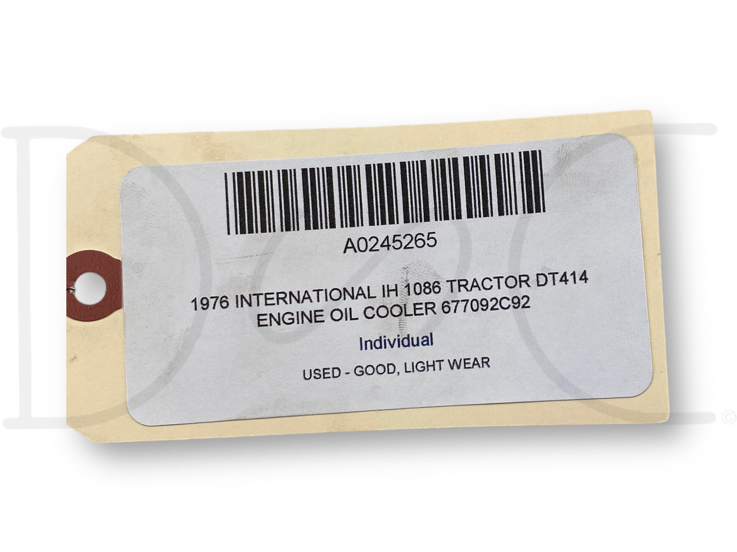 1976 International IH 1086 Tractor Dt414 Engine Oil Cooler 677092C92