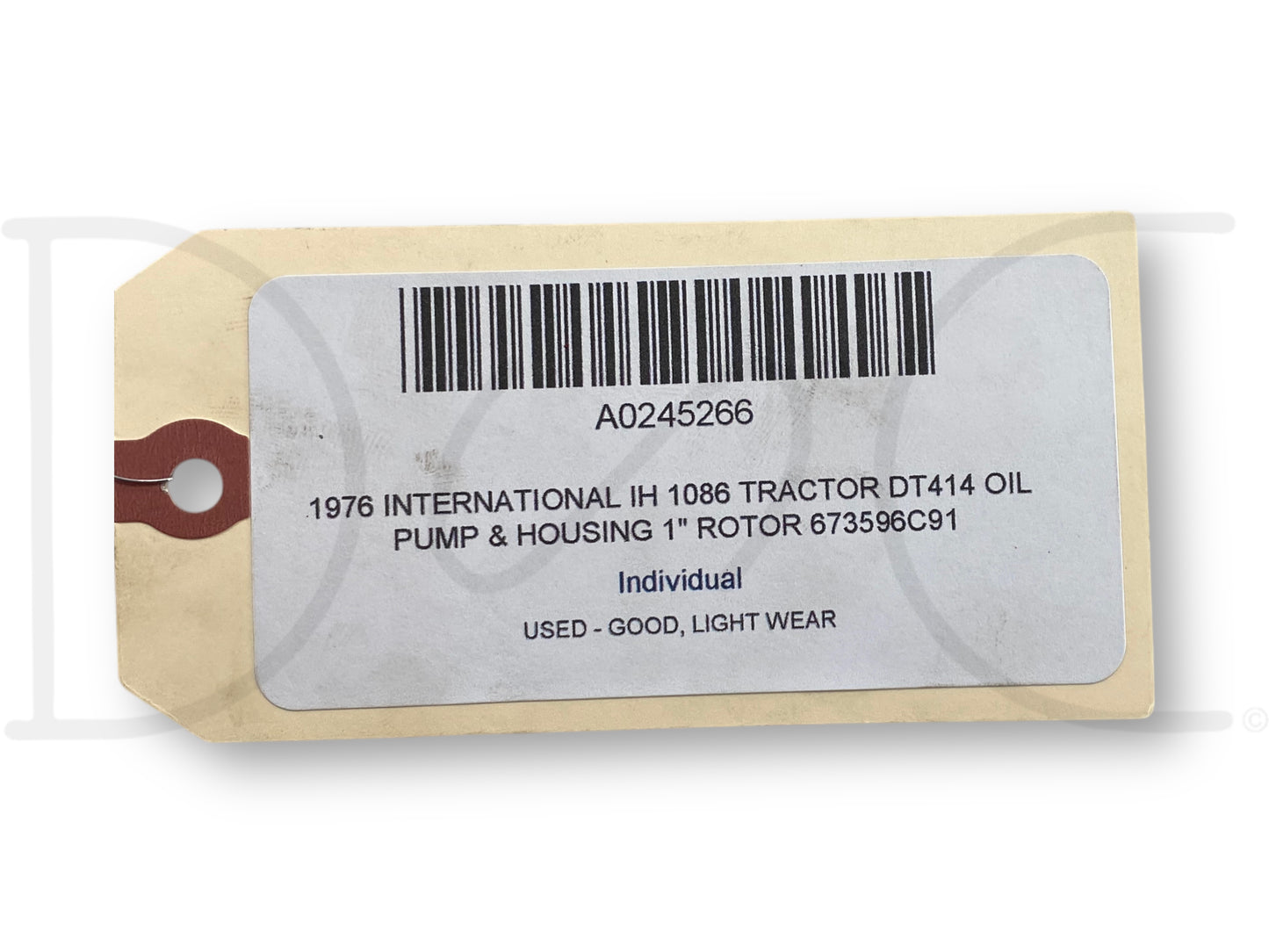 1976 International IH 1086 Tractor Dt414 Oil Pump & Housing 1" Rotor 673596C91