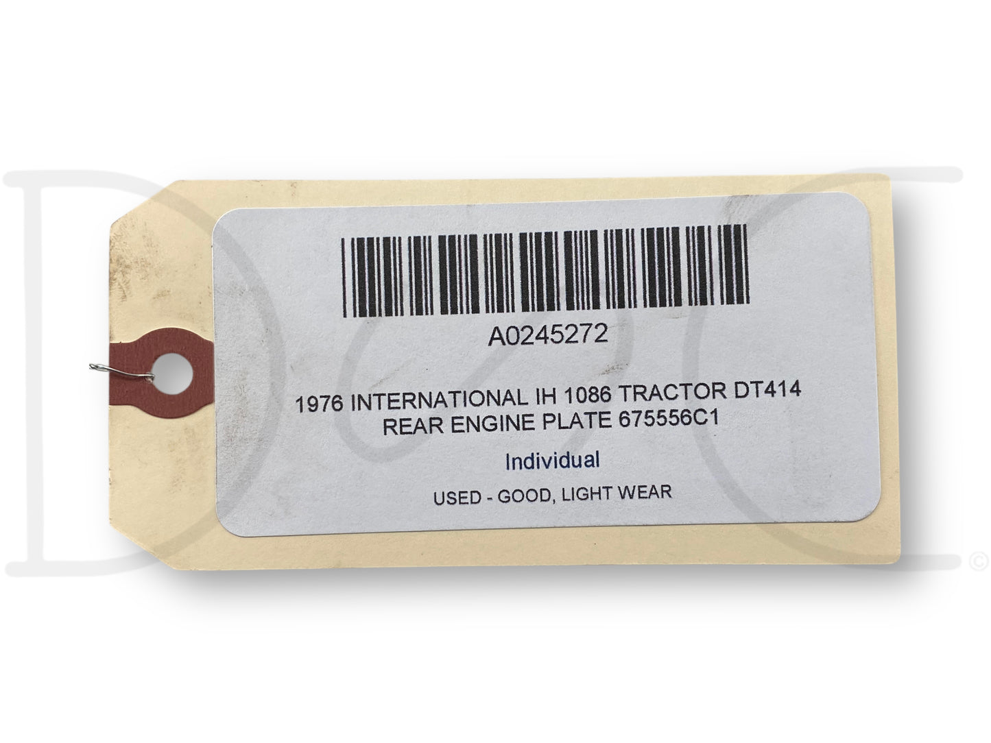 1976 International IH 1086 Tractor Dt414 Rear Engine Plate 675556C1