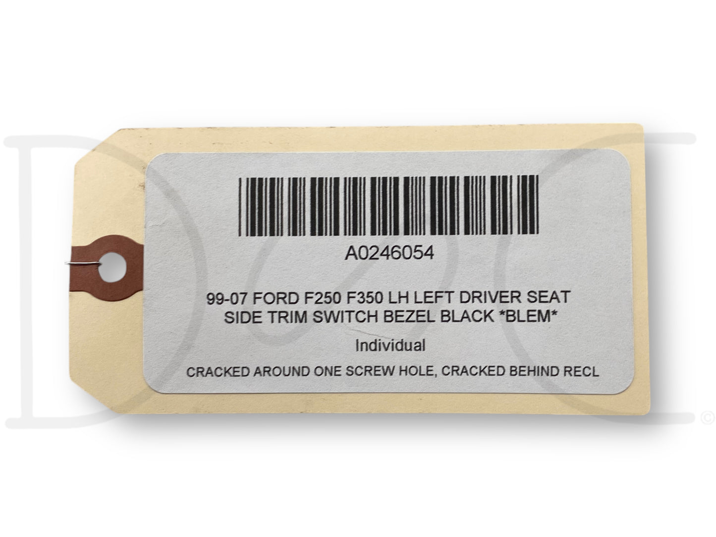 99-07 Ford F250 F350 LH Left Driver Seat Side Trim Switch Bezel Black *Blem*