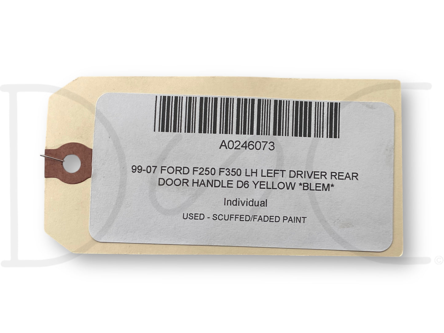 99-07 Ford F250 F350 LH Left Driver Rear Door Handle D6 Yellow *Blem*