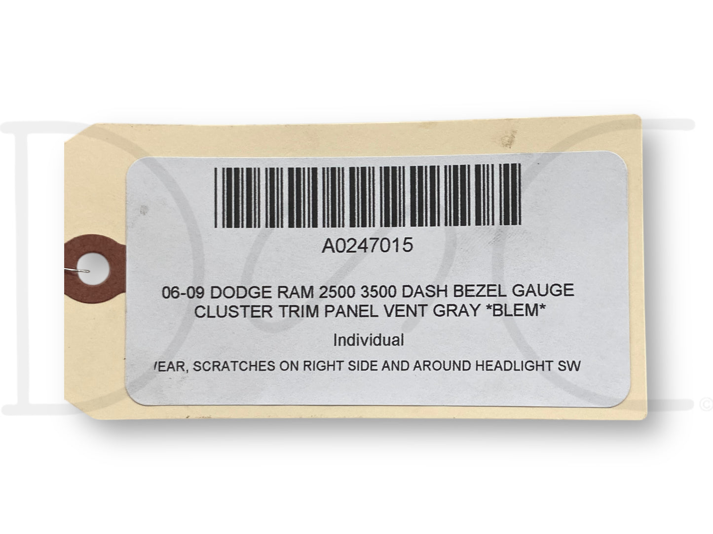 06-09 Dodge Ram 2500 3500 Dash Bezel Gauge Cluster Trim Panel Vent Gray *Blem*