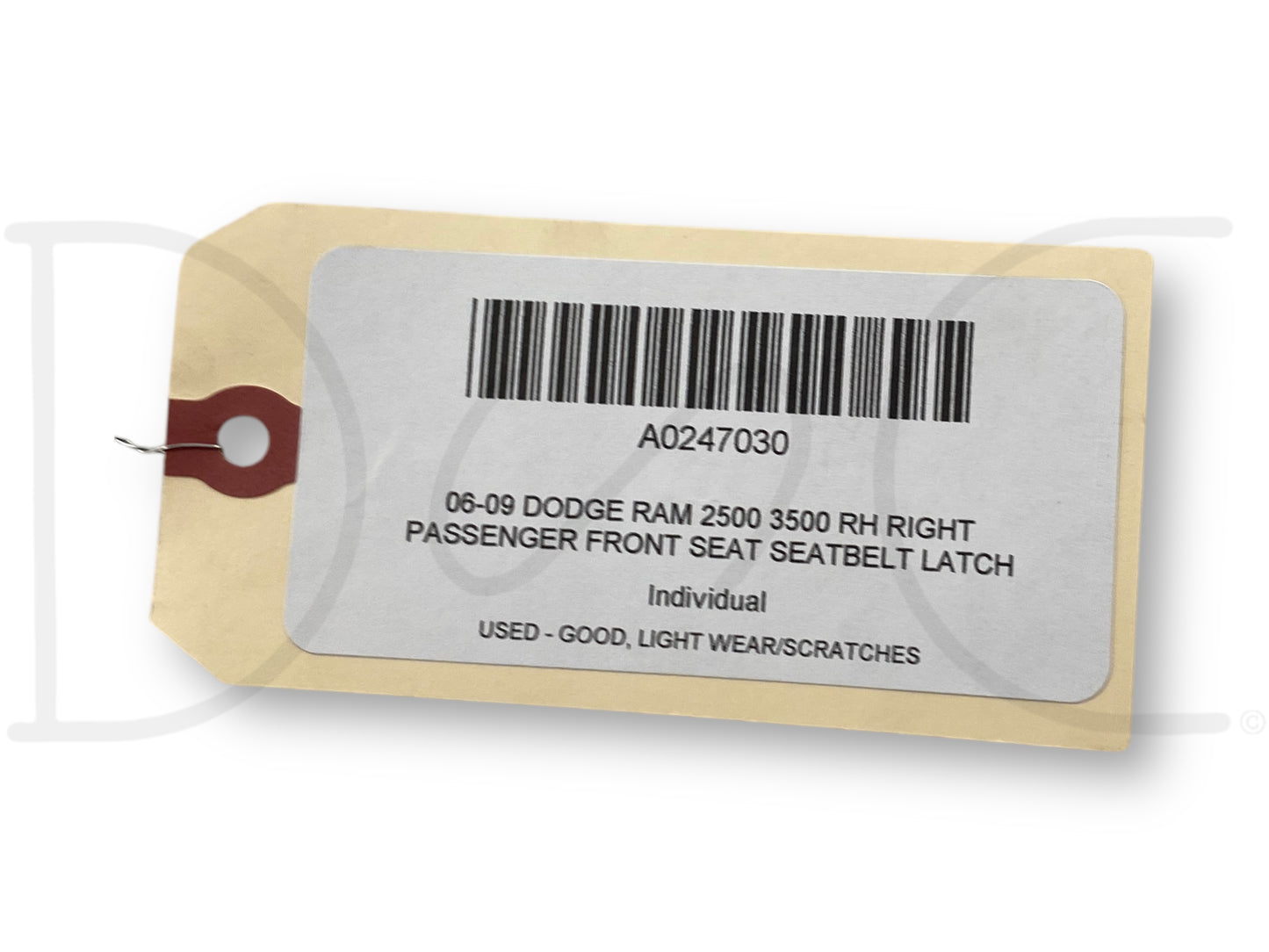 06-09 Dodge Ram 2500 3500 RH Right Passenger Front Seat Seatbelt Latch Buckle