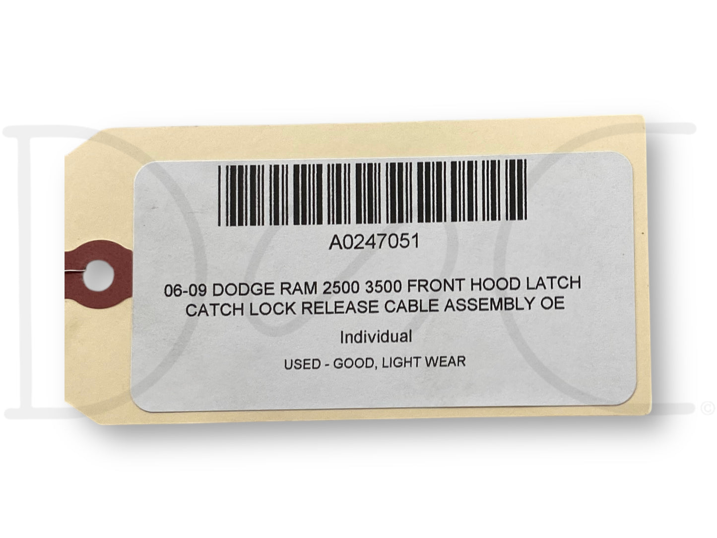 06-09 Dodge Ram 2500 3500 Front Hood Latch Catch Lock Release Cable Assembly OE